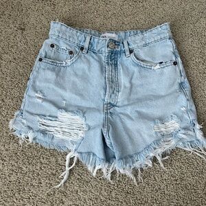 Zara button fly Jean shorts